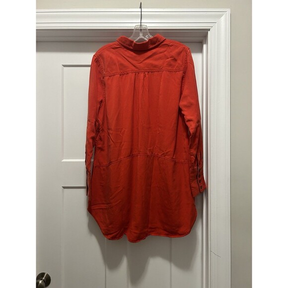 Soft Surroundings Easy Tencel Tunic Top Women’s Size Large Peplum Pockets Red - Picture 5 of 6
